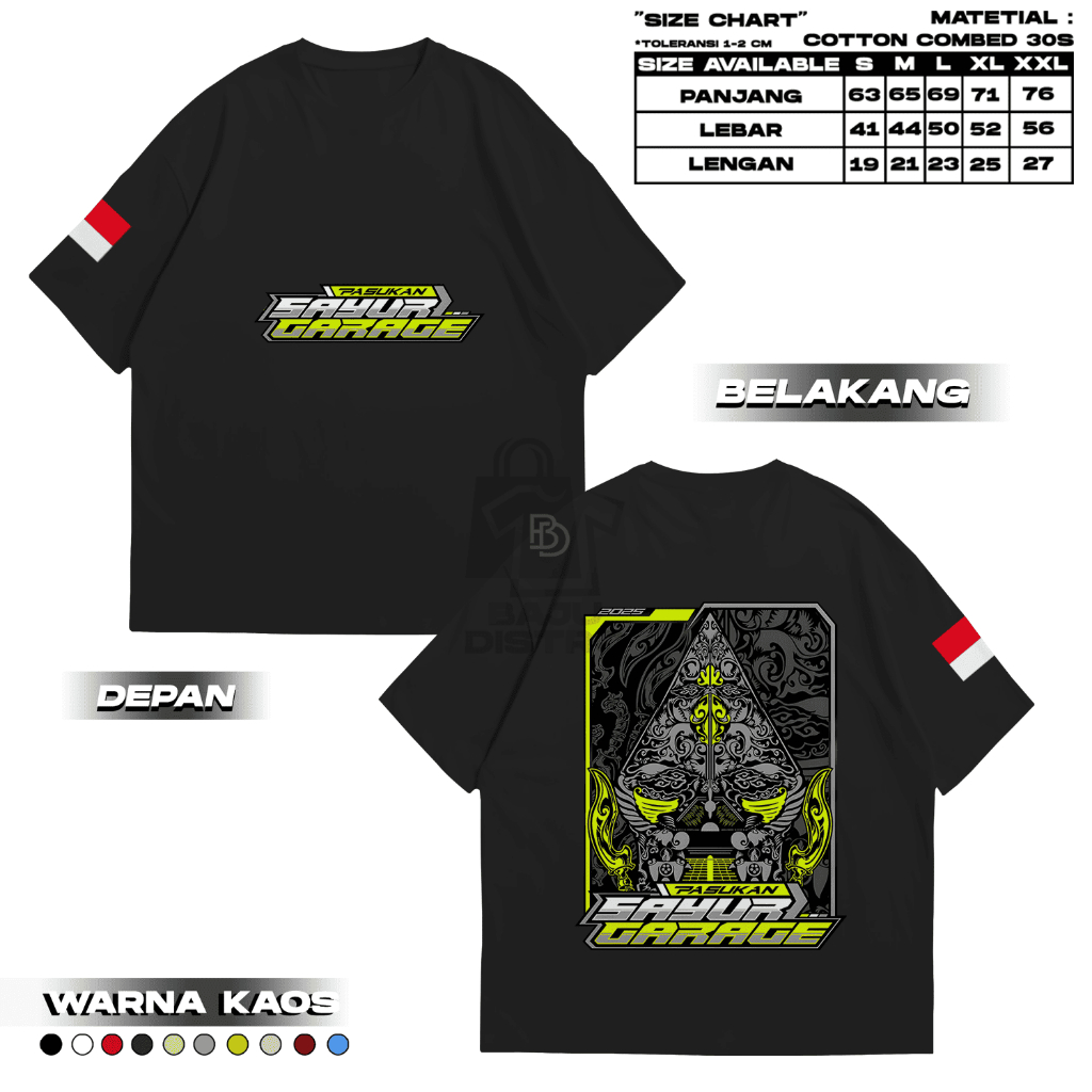 KAOS PASUKAN SAYUR GARAGE - Kaos distro sayur garage - Baju Kaos Pria - Kaos Kece - Kaos Distro Pria