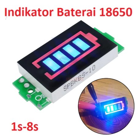 Modul Indikator LED Baterai 18650 1S-8S