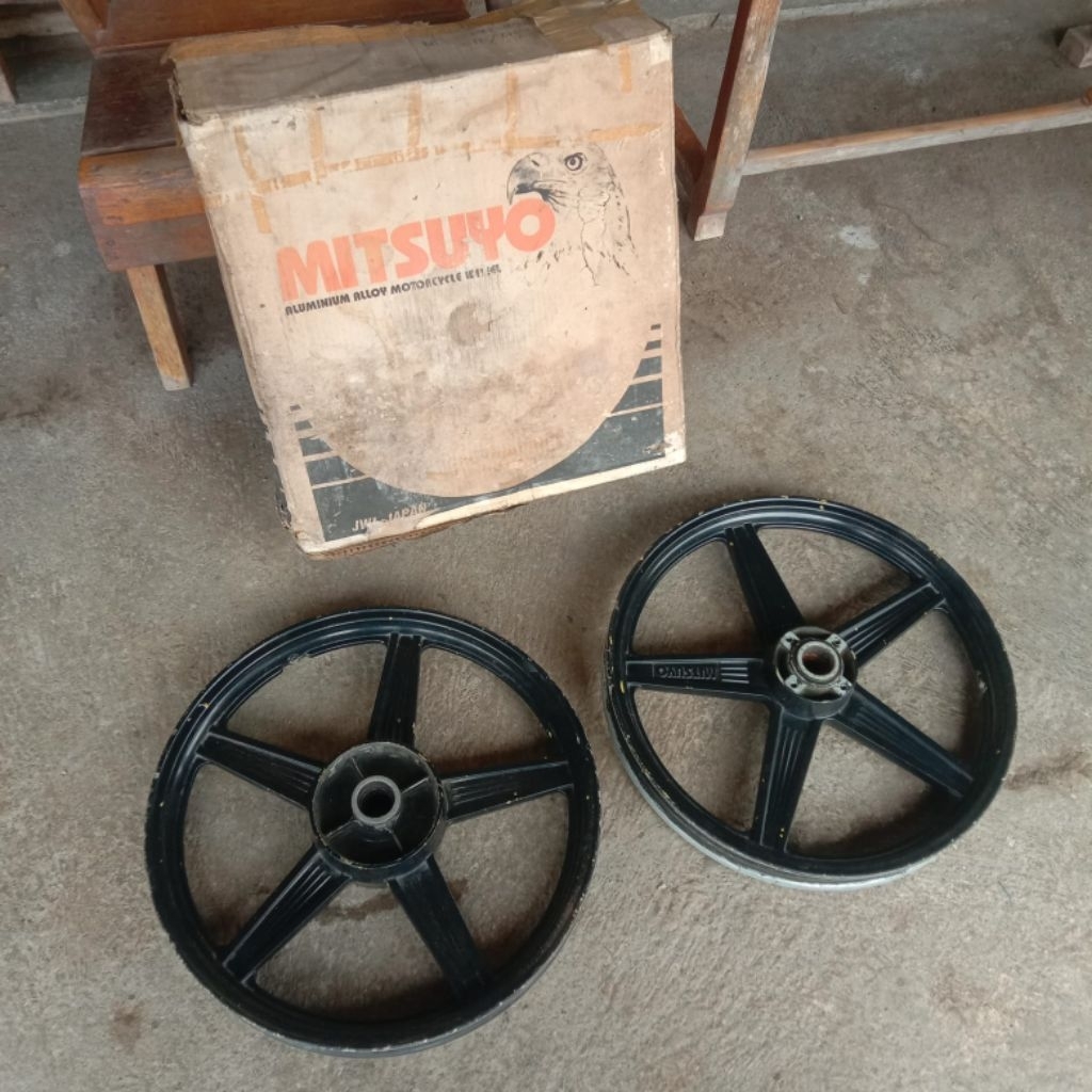 VELG MITSUYO ORIGINAL JAPAN SET DEPAN BELAKANG RING 17 PNP BEBEK YAMAHA (JUPITER/VEGA/CRIPTON) KONDI