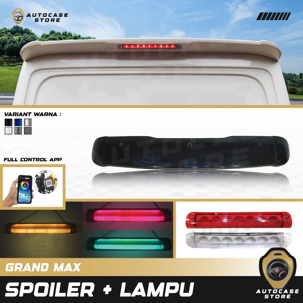 SPOILER + LAMPU GRAND MAX 2008-2025 UP PNP AKSESORIS MOBIL