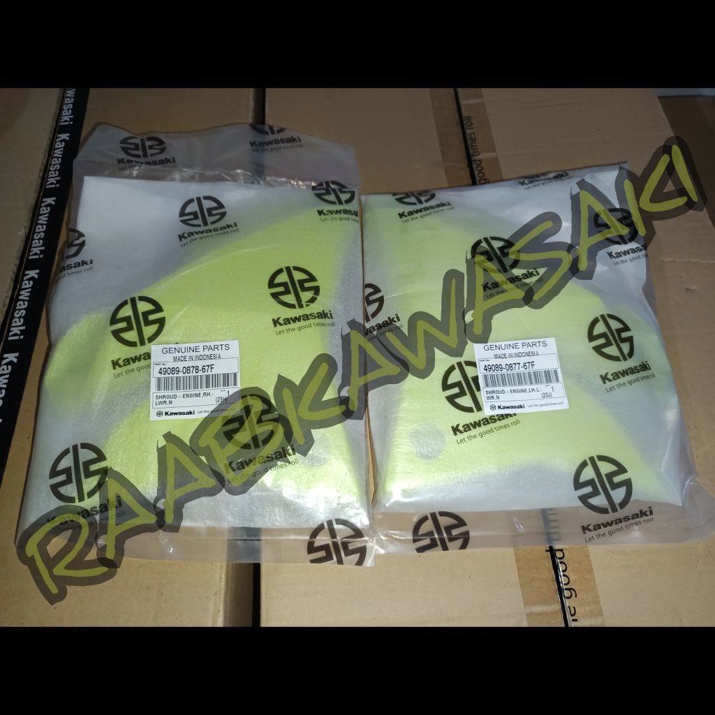 cover sayap tangki pendek hijau stabilo set dtraker 150 original kawasaki