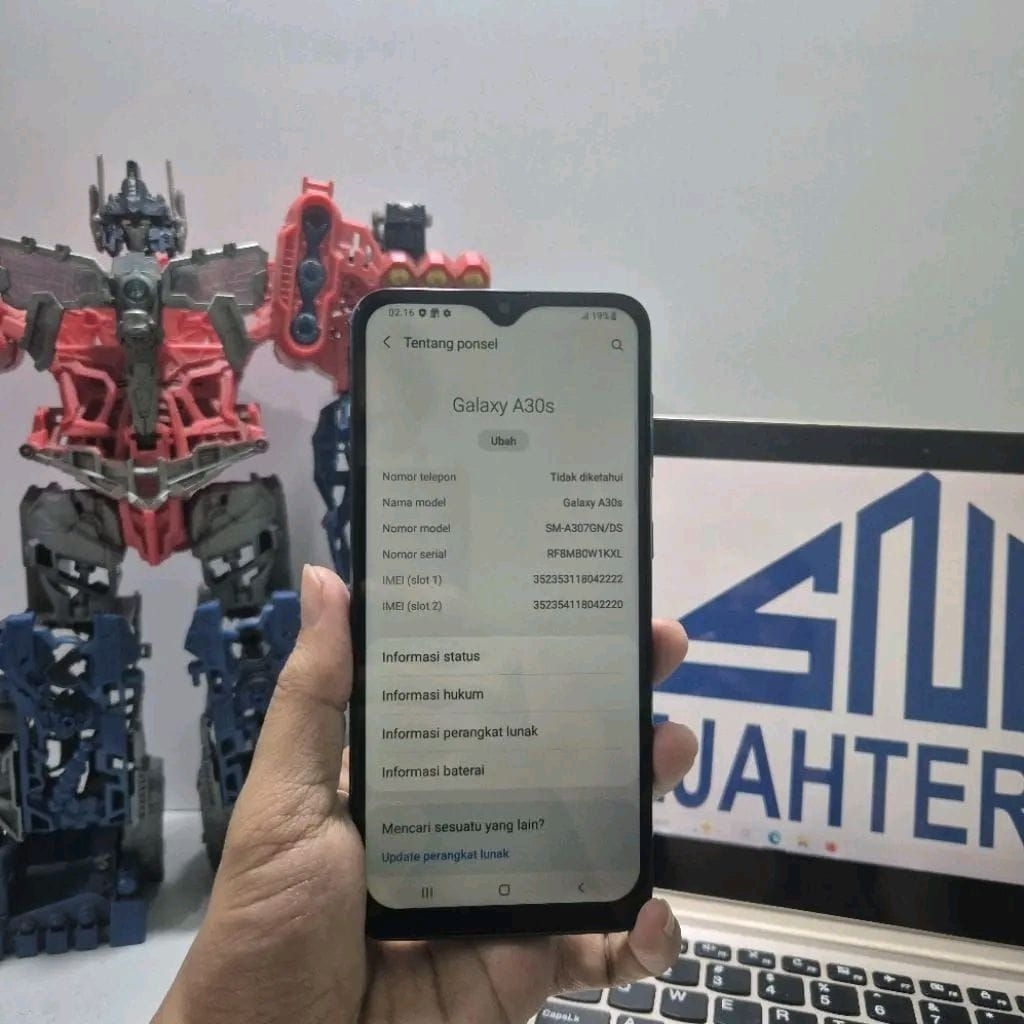 Ponsel Samsung Second Samsung A30s SM-A307G Ram 4GB Rom 64GB hp murah minus