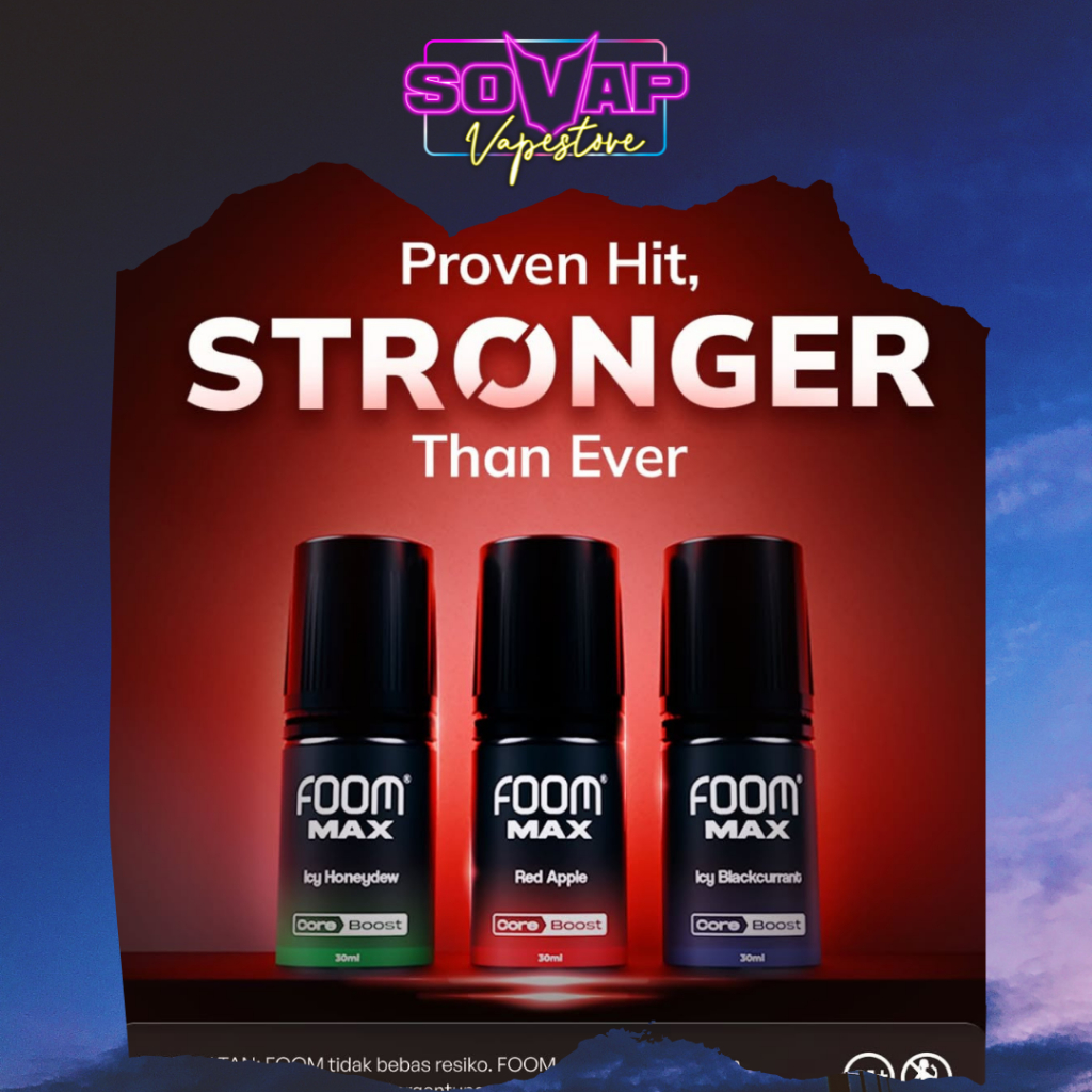 Foom MAX New Flavour Red Apple , Icy Honeydew , Icy Blackcurrant 30mg 30ml Salt Nic