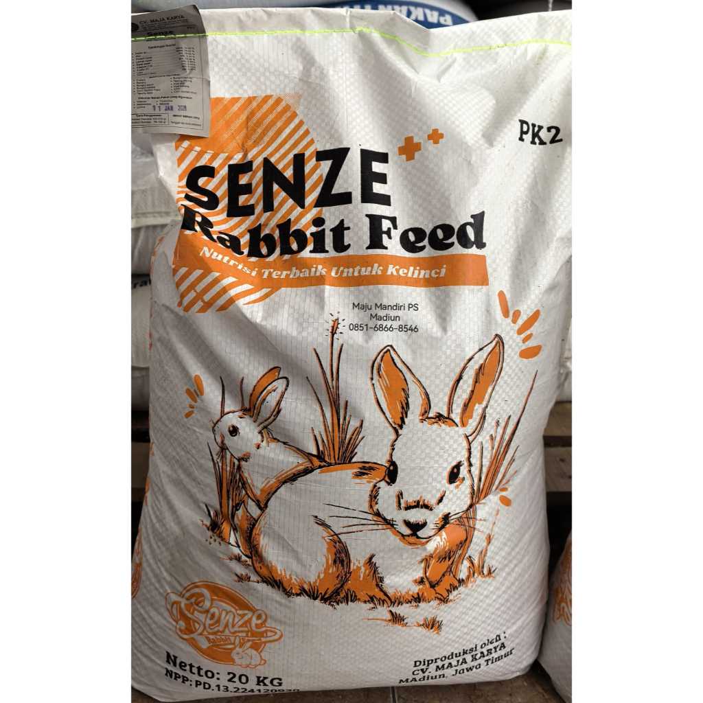 Senze Rabbit Feed PAKAN KELINCI Tinggi Protein Anti Jamur 1 SAK 20 KG
