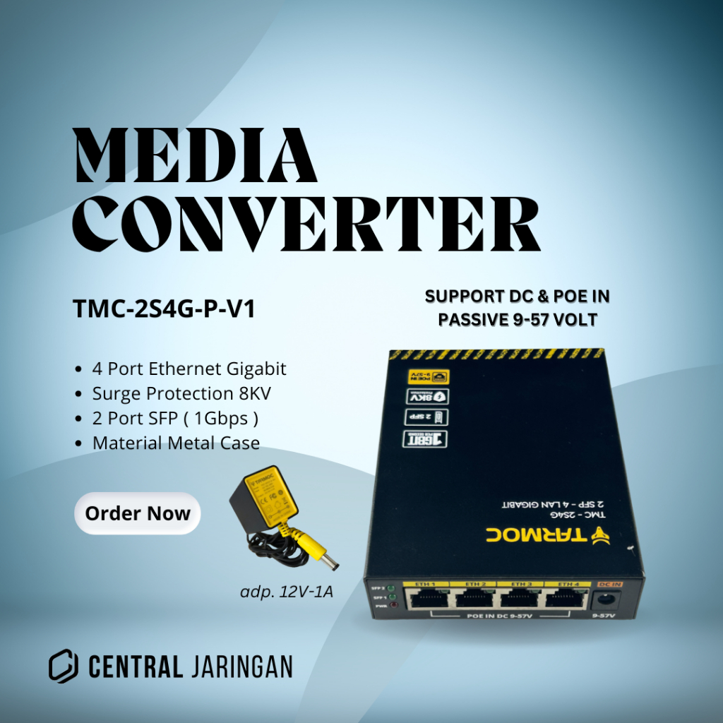 Switch 4 Port Gigabit + 2 SFP Uplink POE | Switch Hub 4 Port Unmanaged