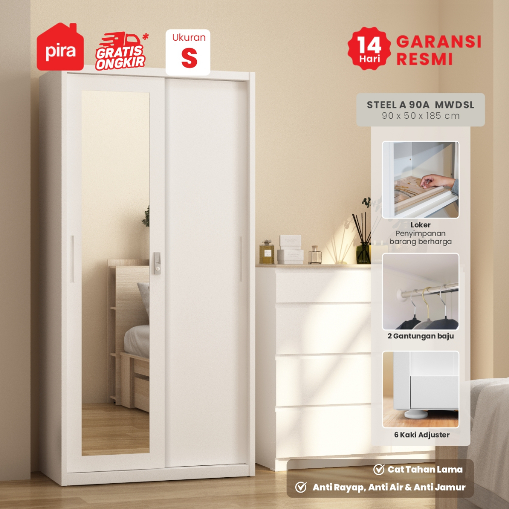 Lemari Besi / Lemari Baju Pira Metropolis / Lemari Pakaian Pira Metropolis (Lemari Baju Pira Steel S