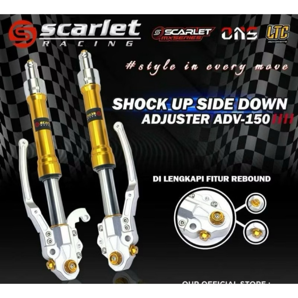 Shock depan UPSIDE DOWN HONDA ADV 150 merk SCARLET ORIGINAL