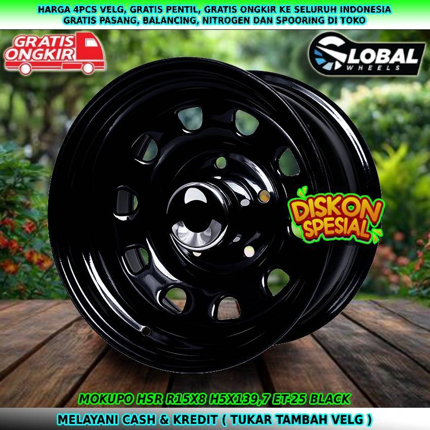 Velg daytona R15 Lebar 8 untuk mobil Escudo| Jimny| Katana| Sidekick| dll velg hsr mokupo R15