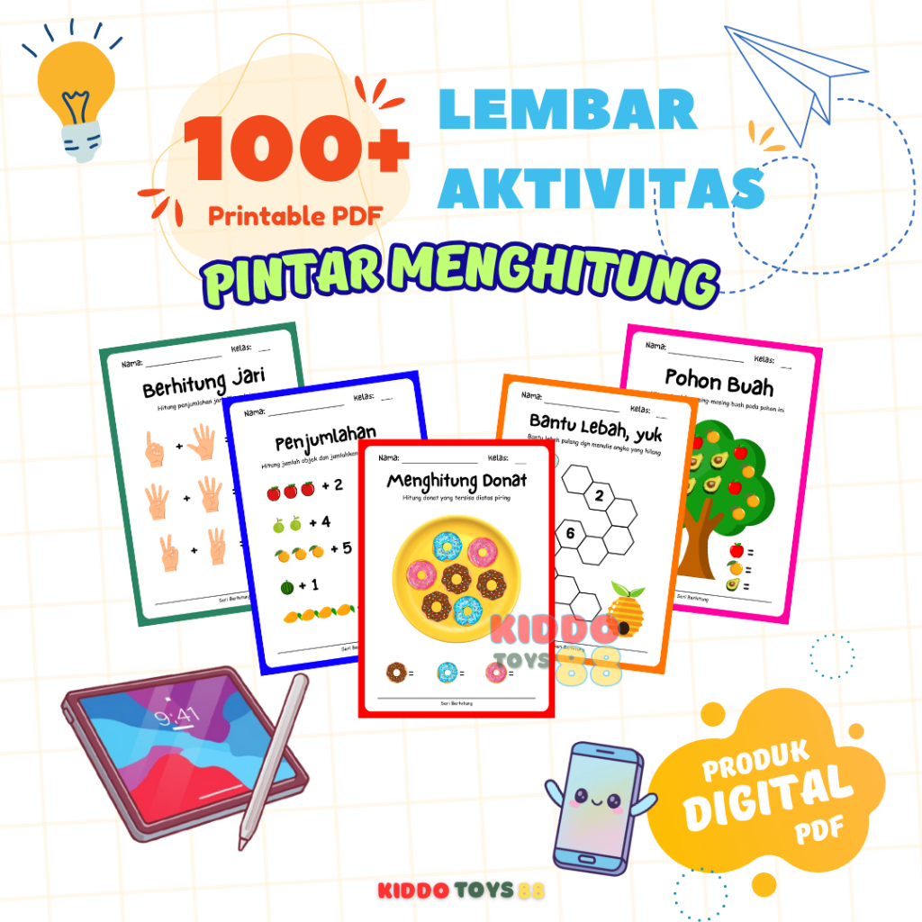 100 Lembar Aktivitas Worksheet Anak PAUD SD 12 Seri PDF Mewarnai Kumon Motion Anak