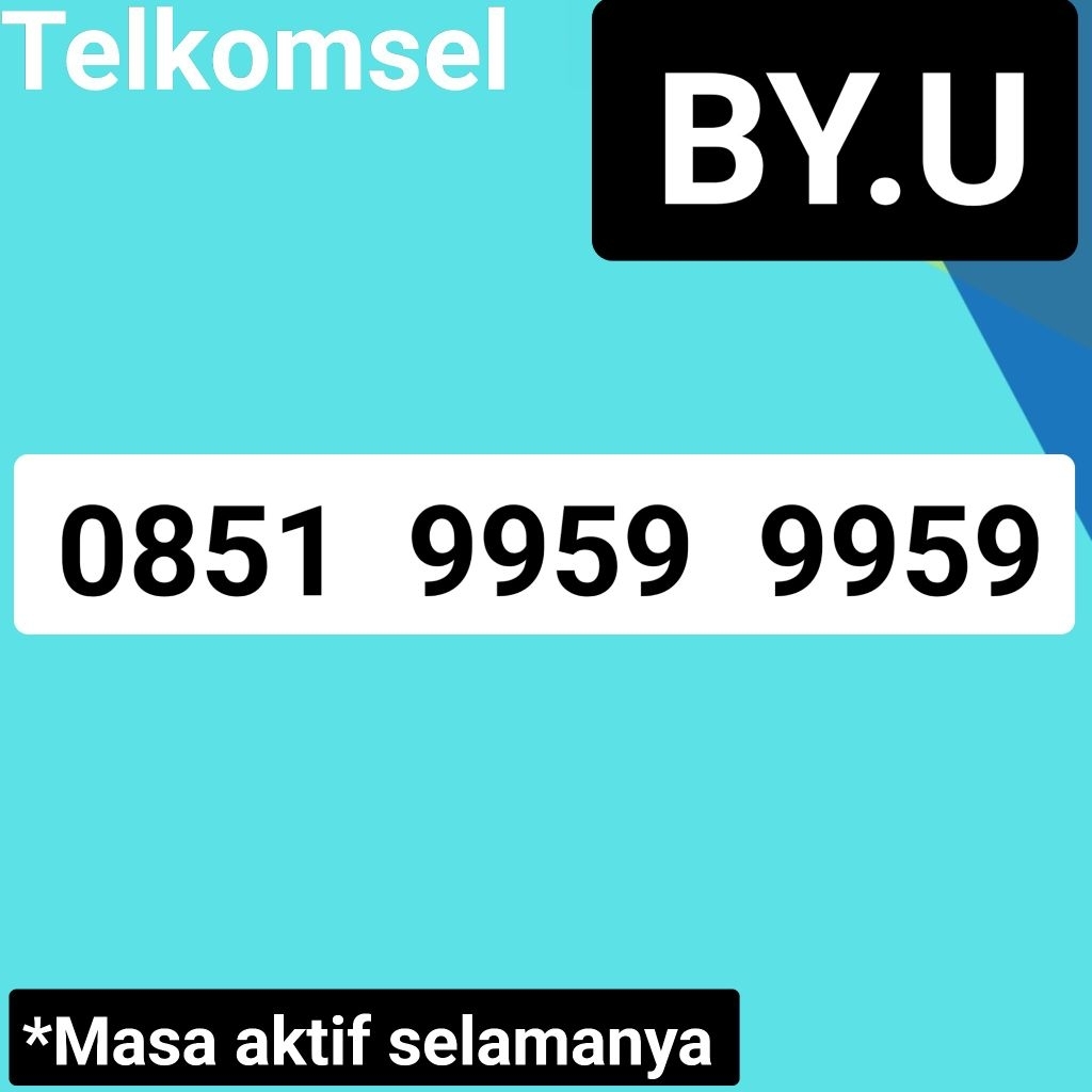 KARTU PERDANA BY.U NOMOR BY.U NOMOR TELKOMSEL BY.U KEMBAR 0851 9959 9959