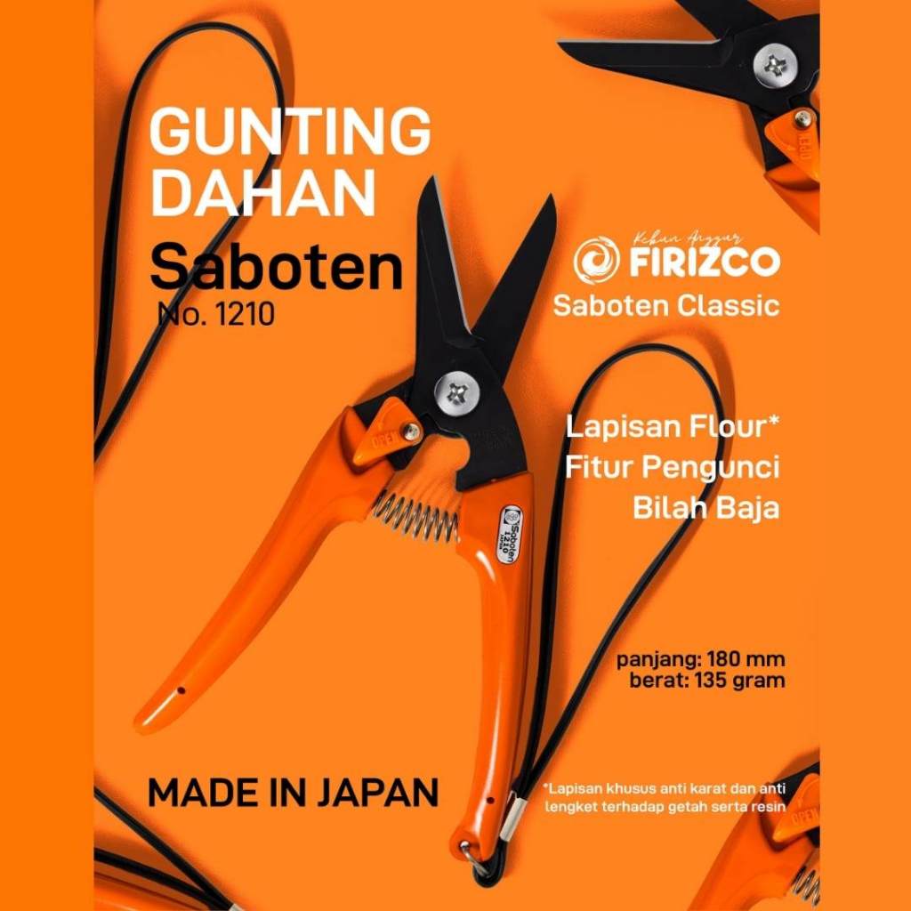 Gunting Dahan Bonsai Saboten 18 cm (100% Asli Jepang)