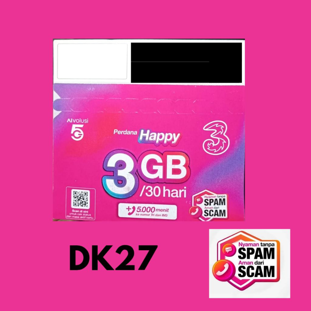 Kartu perdana tri kuota 3GB Regional