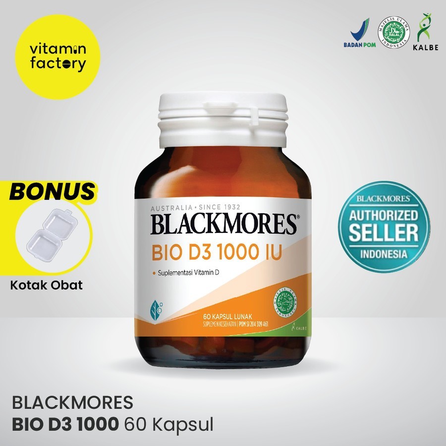 Blackmores Bio D3 Vitamin D3 1000 IU BPOM Kalbe D 3 1000IU 60 Kapsul D-3 1000IU