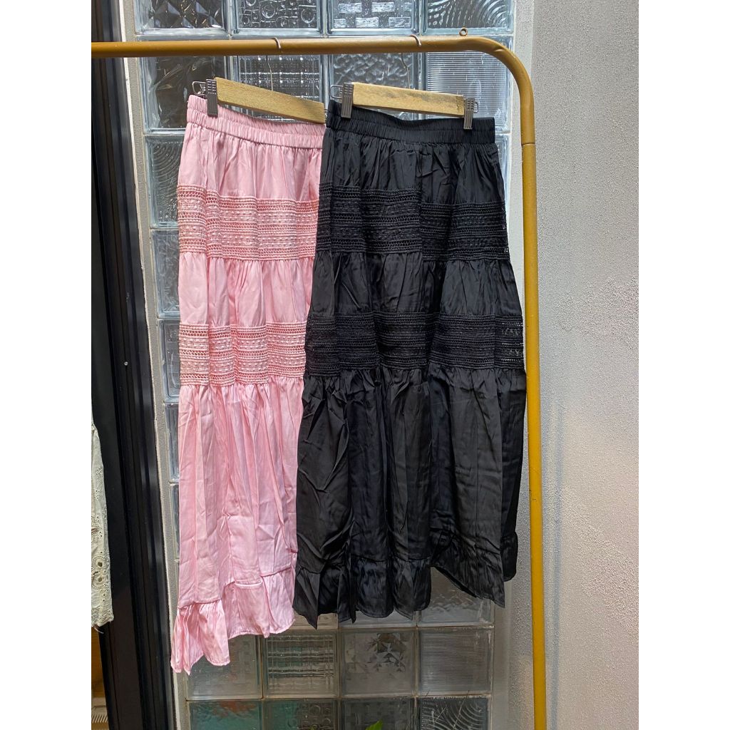 CORNELIA MIDI IMPORT Lace Skirt Wanita | Rok Lace Vintage Wanita | Rok Tutu Brukat Premium | Rok Kat