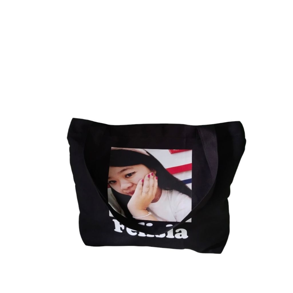 Tote bag Kanvas Twill Hitam Custom Totebag Custom Warna Hitam