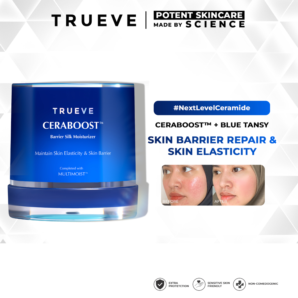 TRUEVE Ceraboost Silk Moisturizer Gel 30gr - Moisturizer Gel Pelembab Wajah Pagi Malam, Memperbaiki 