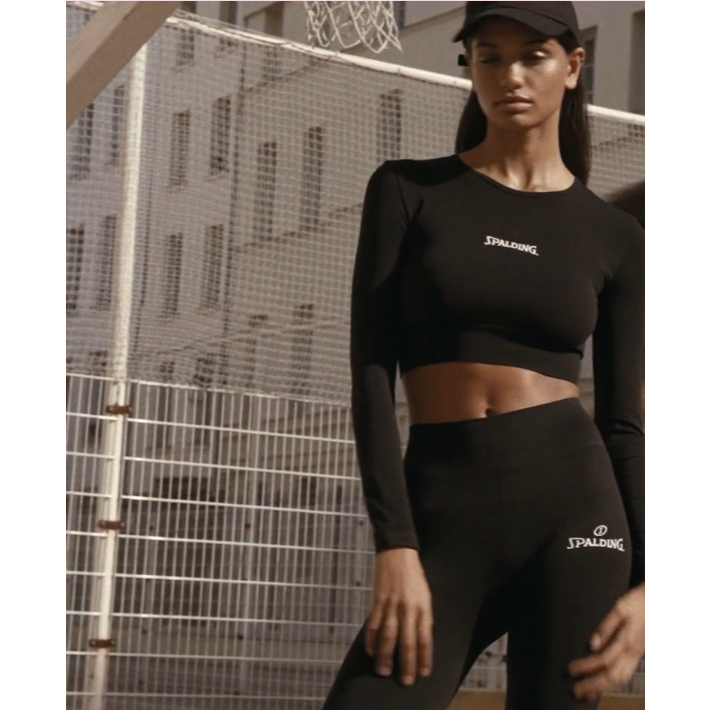 PULL & BEAR X SPALDING LEGGING IN BLACK