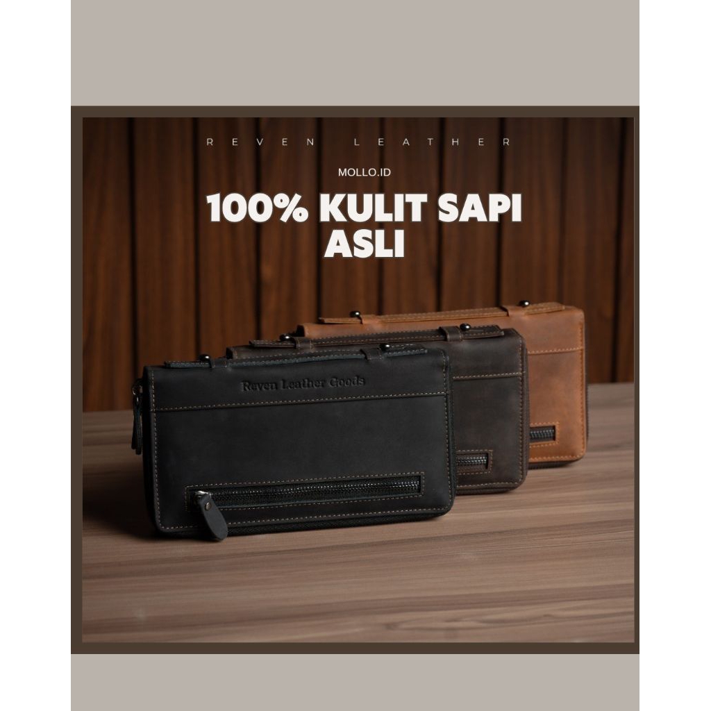 Benicio Handbag - Clutch bag Pria Kulit Sapi Asli original 100% clutch bag pria branded Free  Gift |