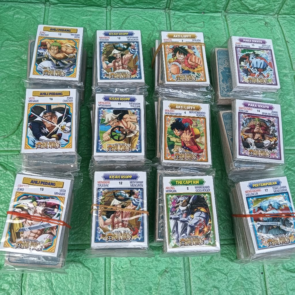 Grosir 12 sachet Kartu Kwartet ONEPIECE Wartet DG 384pcs