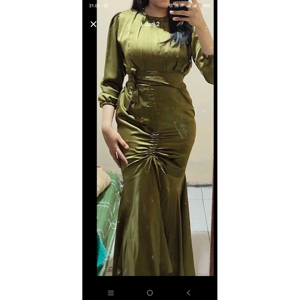 gamis dress satin silk premium