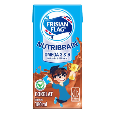 Frisian Flag Nutribrain Susu UHT Cair Cokelat Kotak 180 ml