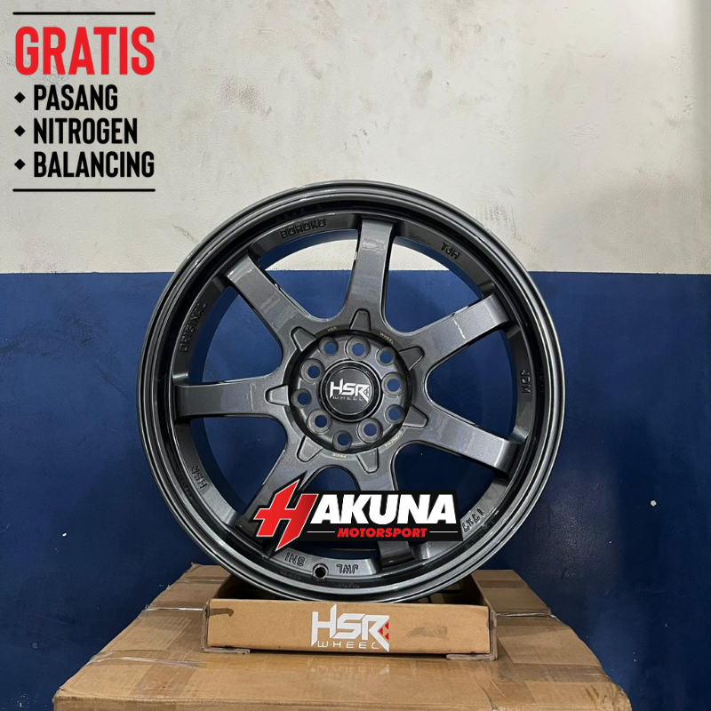 Velg Model Te37 Ring 17 Hsr Boroko Tjh Lubang 5 Grey Pelek R17 Mobil Xpander,Innova,XL7,Hrv,Civic Fd