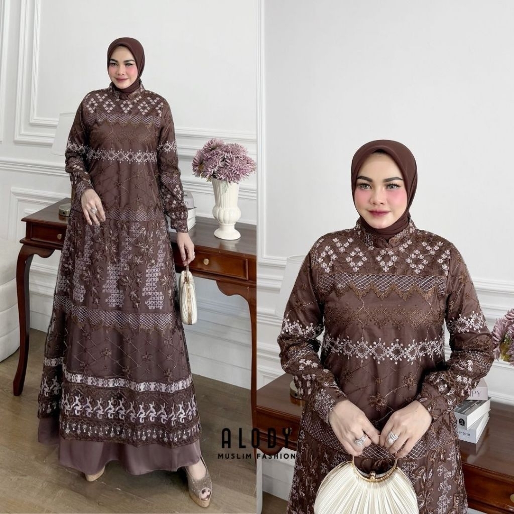 New Dress Gamis Set Hijab Best Seller Adisha//Huria Dress//Rianti.id