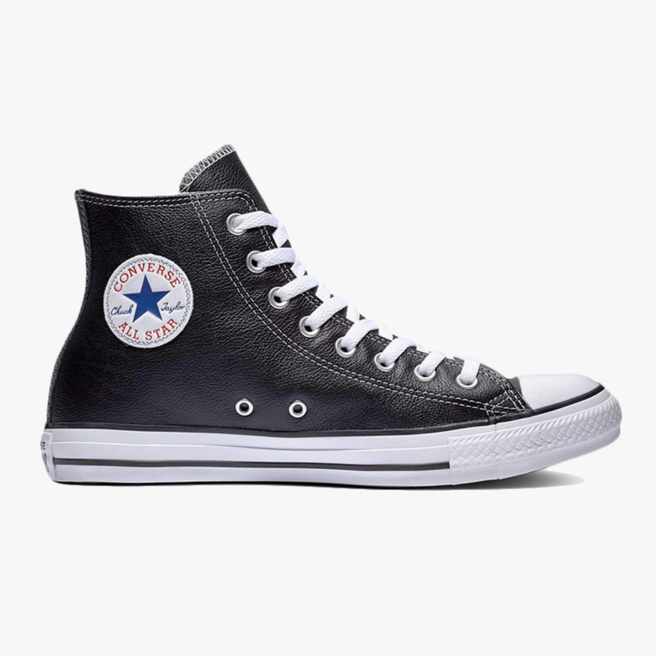Sepatu Sneakers Unisex Converse CT AS Leather High Black White Original 132170C