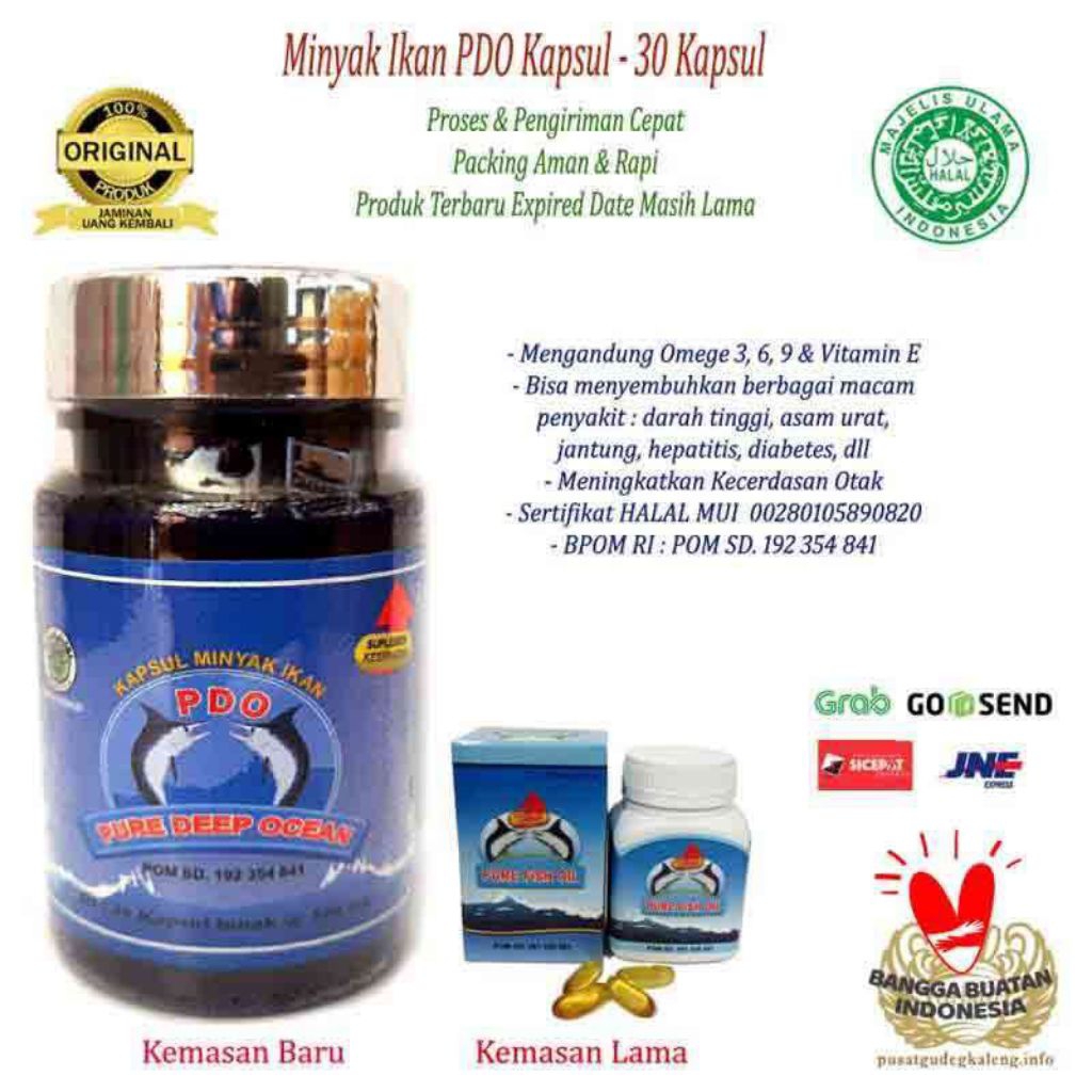 ORIGINAL PDO 354 Minyak Ikan Omega 3 Kapsul - Isi 30 Kapsul
