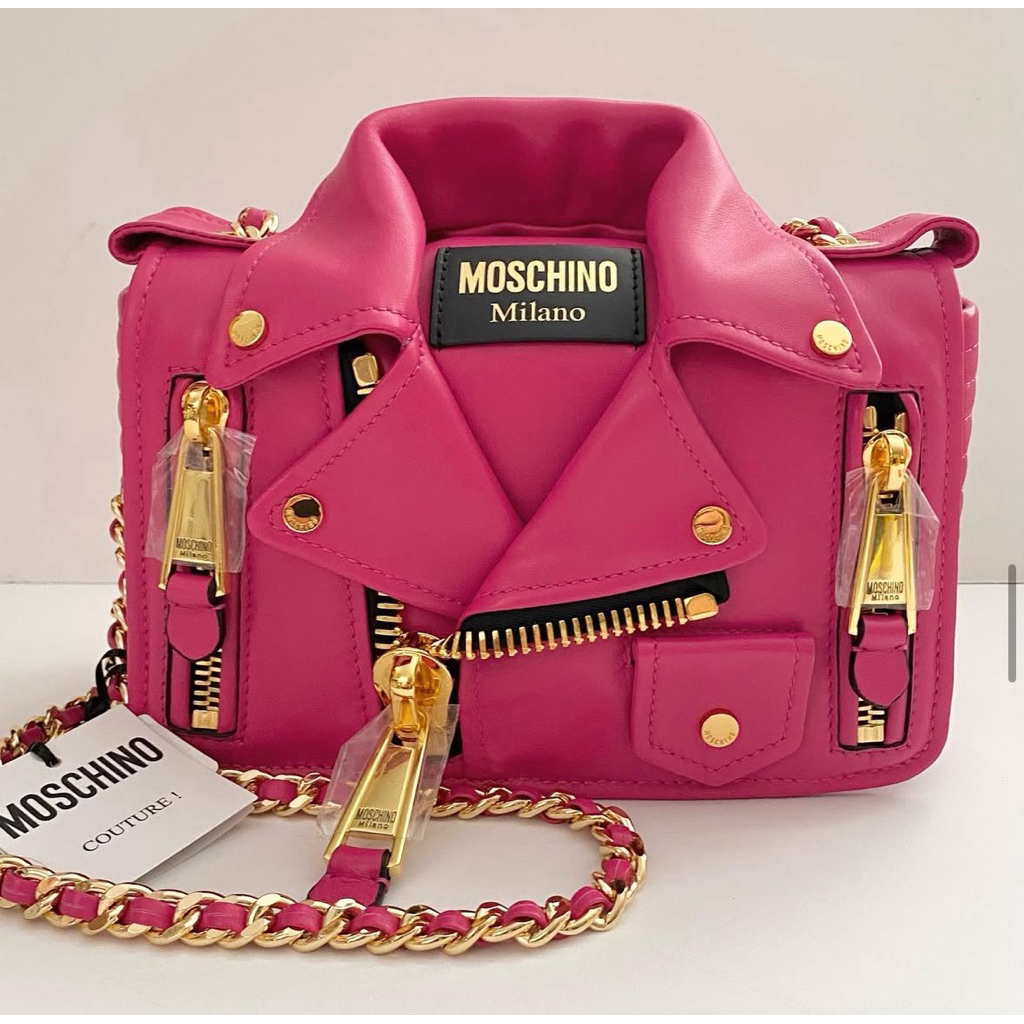 Moschino Biker Bag warna Pink Fucshia | Link DP