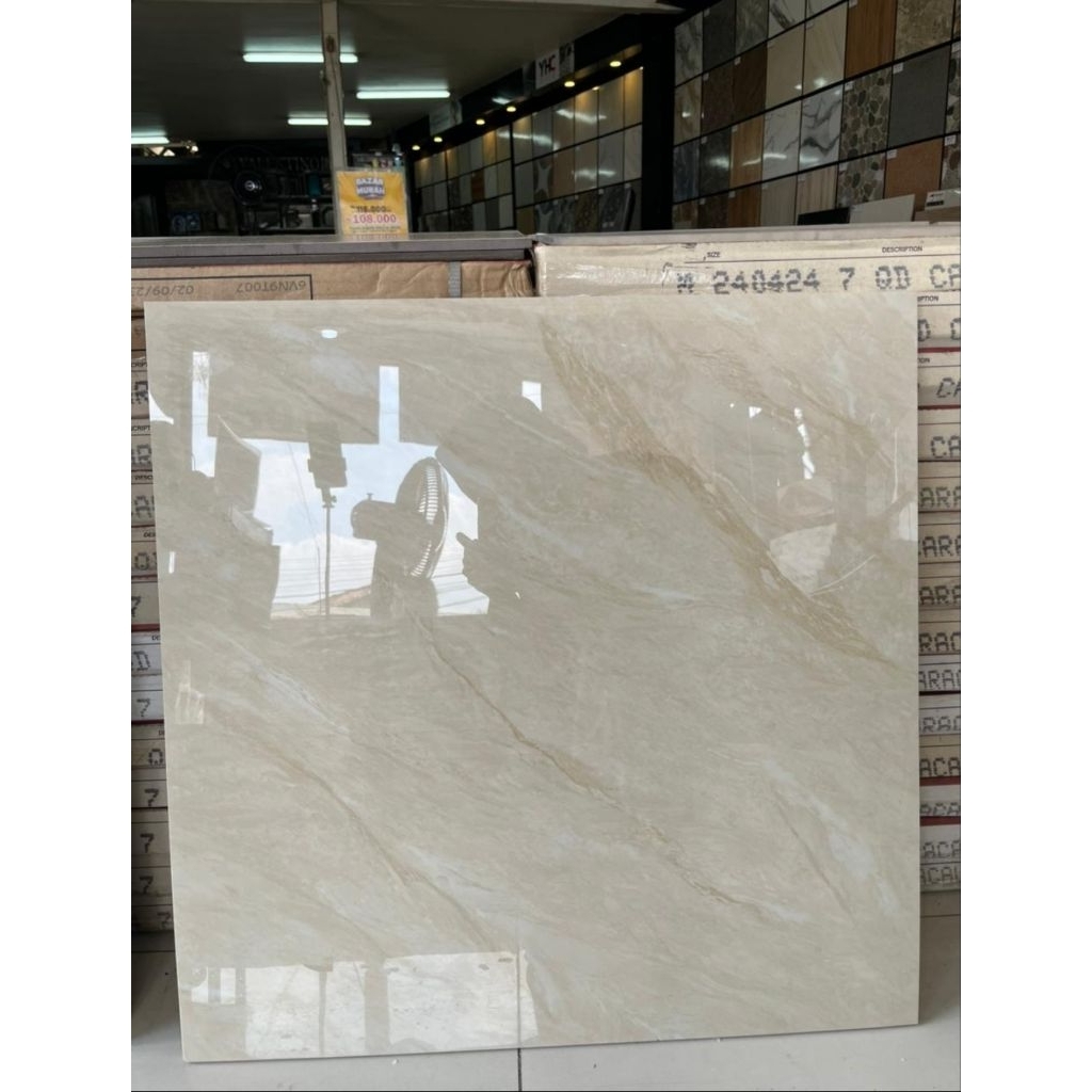 granit motif marmer 60x60 arna isvara cream Glazed Polished glossy kilap