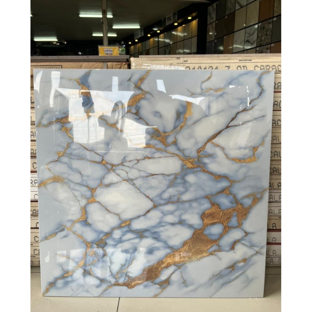 granit lantai dinding 60x60 motif marmer blue Glazed polished