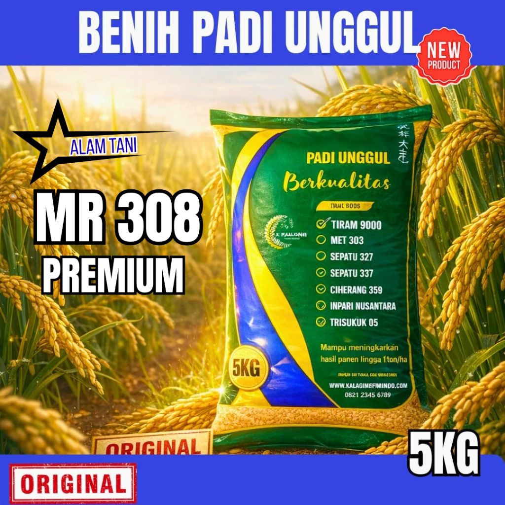 BENIH PADI MR 308 KEMASAN 5 KG BENIH PADI KUALITAS BOBOT