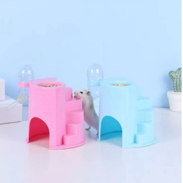 tempat makan tempat minum hamster tempat bermain hamster + BONUS MAKANAN HAMSTER