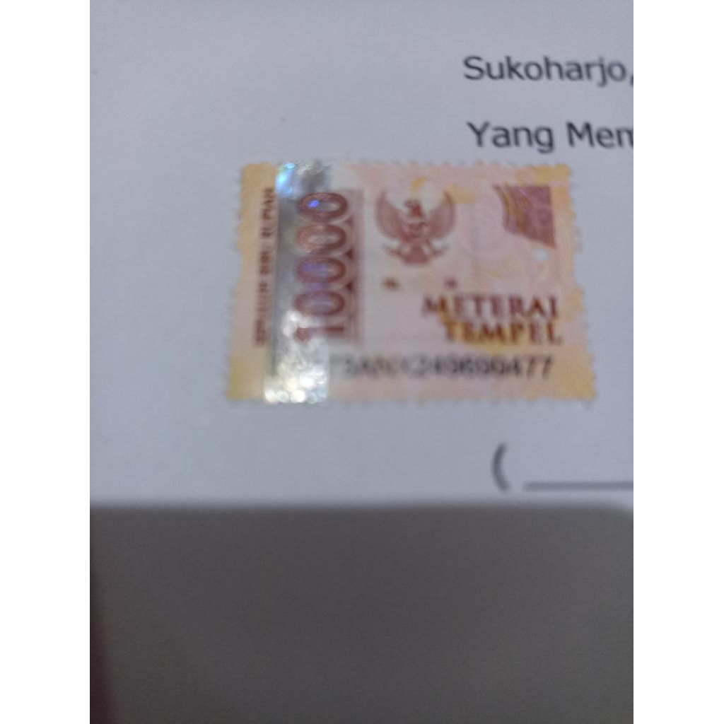 Materai 10000 Materai tempel Materai Pos atk