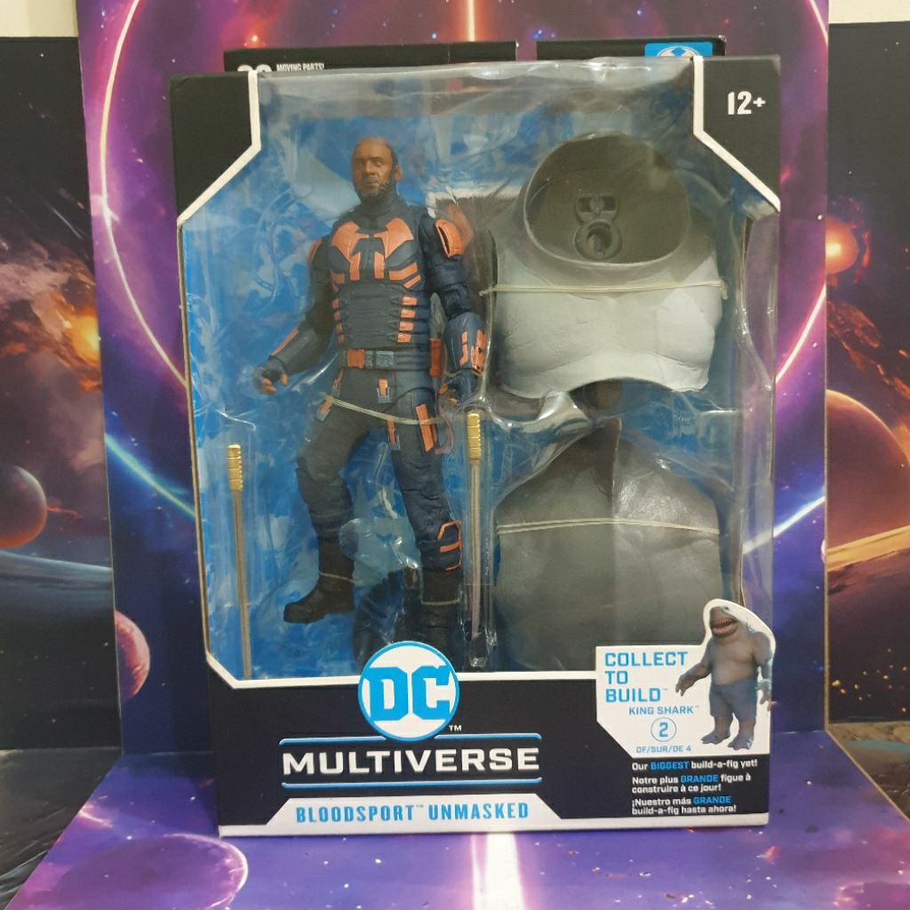 Bloodsport Unmasked Original Mcfarlane MISB Include CTB King Shark Action Figure