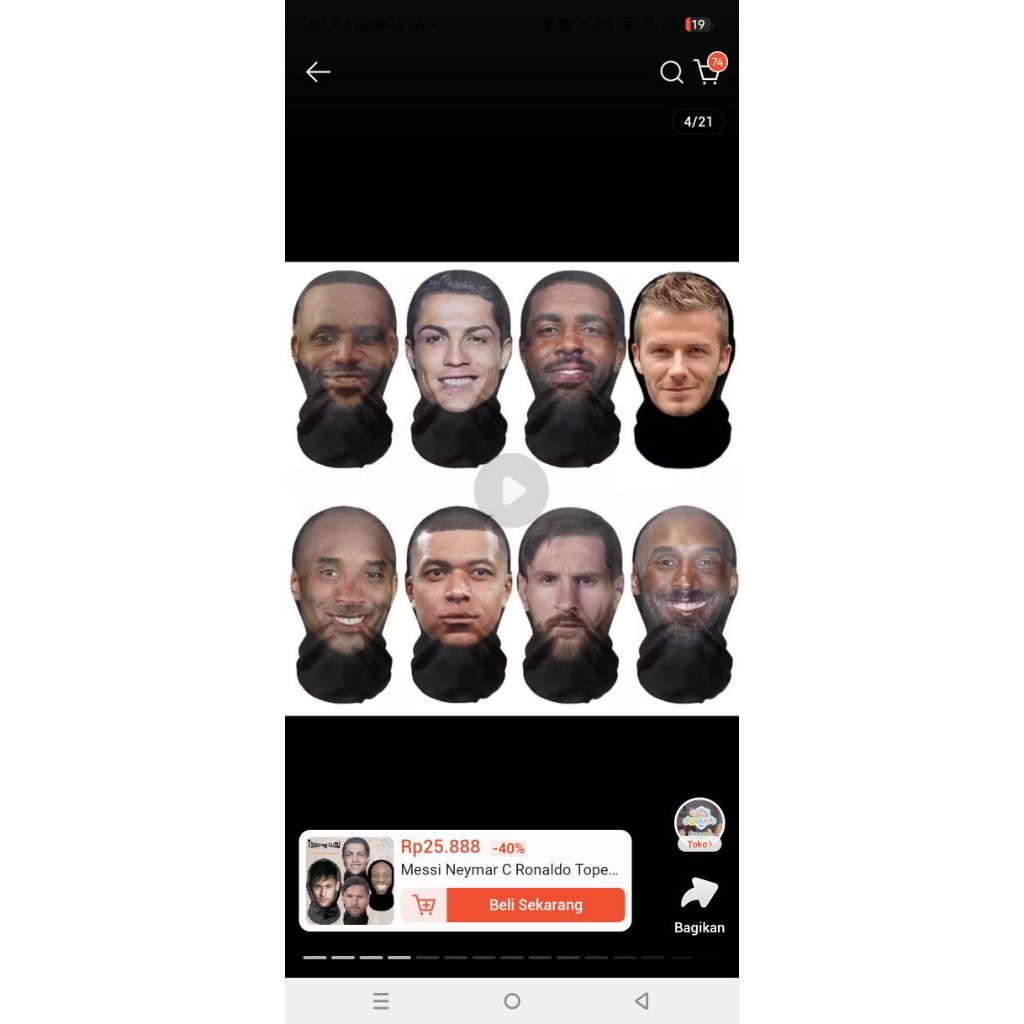 Topeng Wajah 3D Cosplay Party Masker Wajah