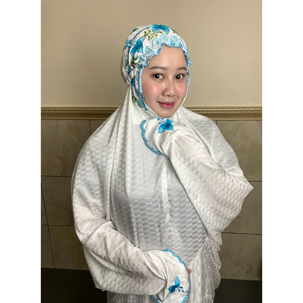 Mukena sutra blitz bordir terusan