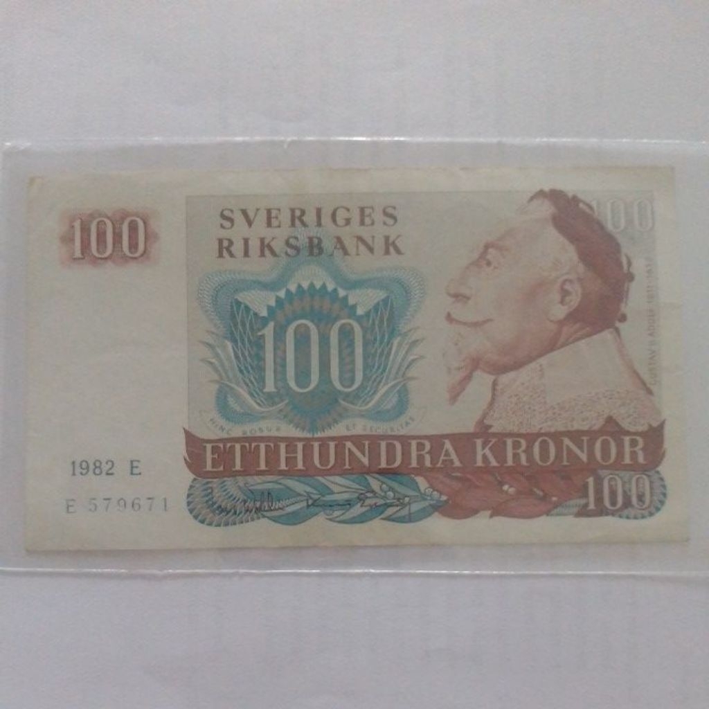 Uang Swedia 100 kronor 1982 vf