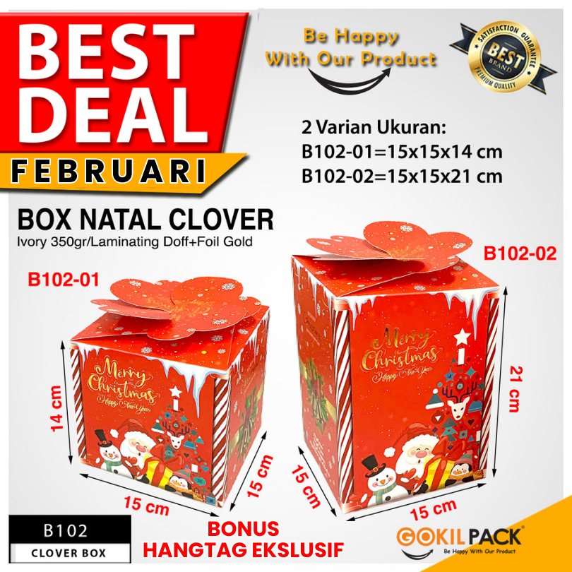 Box Natal | Kotak Hampers |Toples 500gr|Dus Kue | Box Packaging|B102