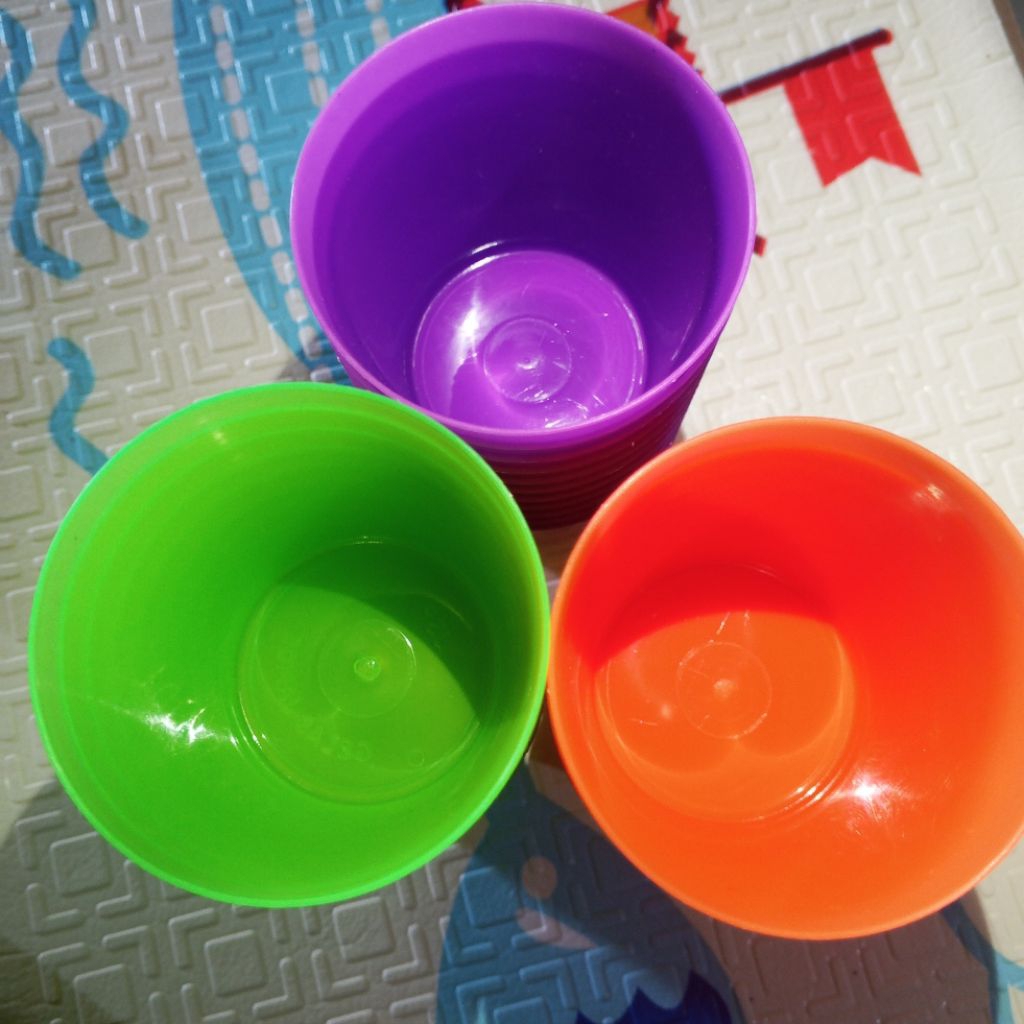 (RANDOM) 12 pcs 1 lusin gelas jamu gelas plastik gelas kopi