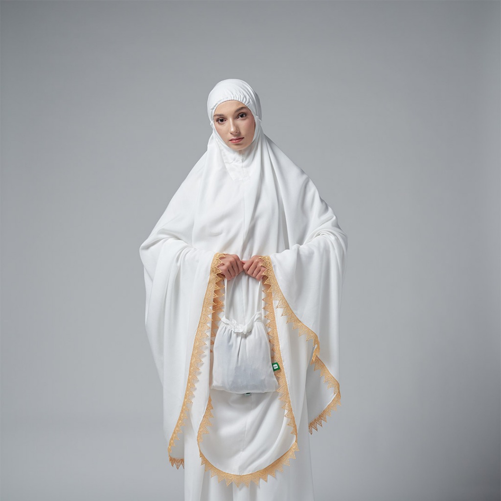 Mukena Lebaran Tatuis 2026 Terbaru Jumbo Maxi Syari Rayon Renda Tatuis Tiara 368 Broken White