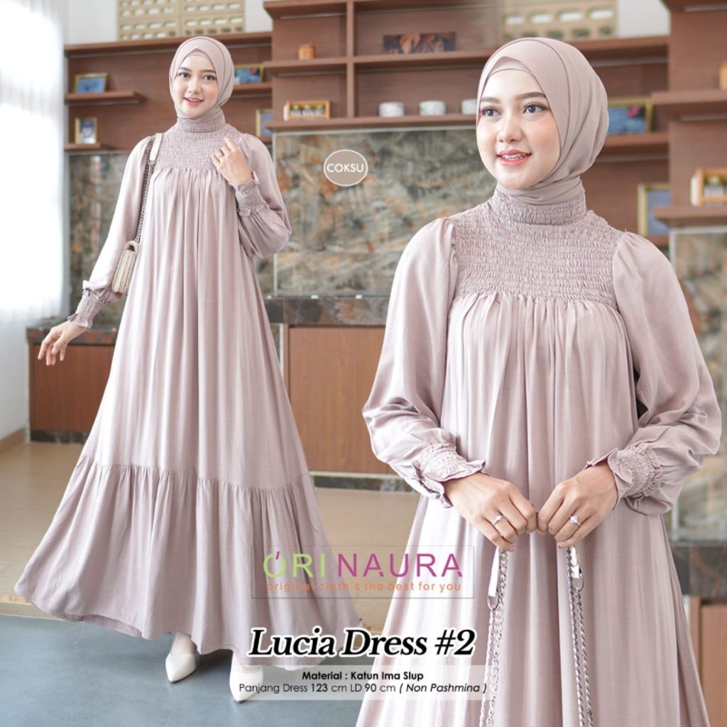 lucia dress / gamis ori / gamis cantik / gamis bagus / naura
