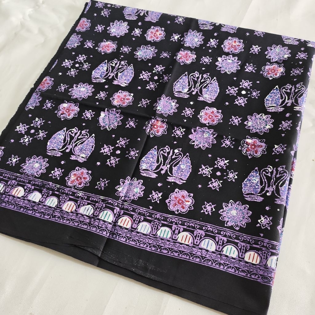 [RIALESTARI] Batik Jambi Bahan Katun 2 Meter Kain Atasan UNGU ANGSODUO KERIS Bahan baju Pola Grimisa