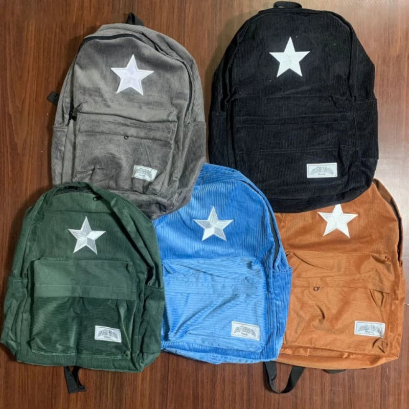 TAS RANSEL SEKOLAH STAR CORDUROY BACKPACK CORDUROY PRIA WANITA || TAS LAPTOP CORDUROY