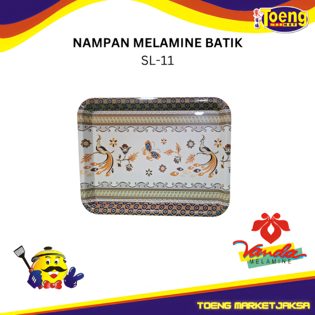 Nampan Makanan Melamine Food Grade Kuat Anti Pecah - BAKI SL-11 inch BATIK SRITHAI VANDA MELAMINE