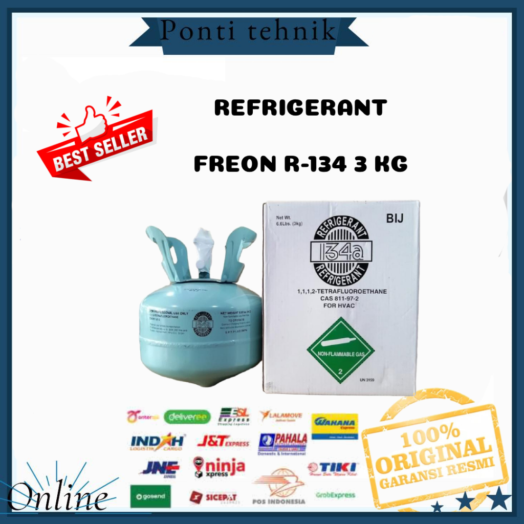 FREON REFRIGERANT R-134A 3 KG TABUNG KECIL SEGEL