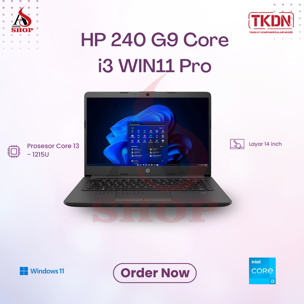 Laptop HP Core i3 Windows 11 Pro – Ringan & Performa Stabil