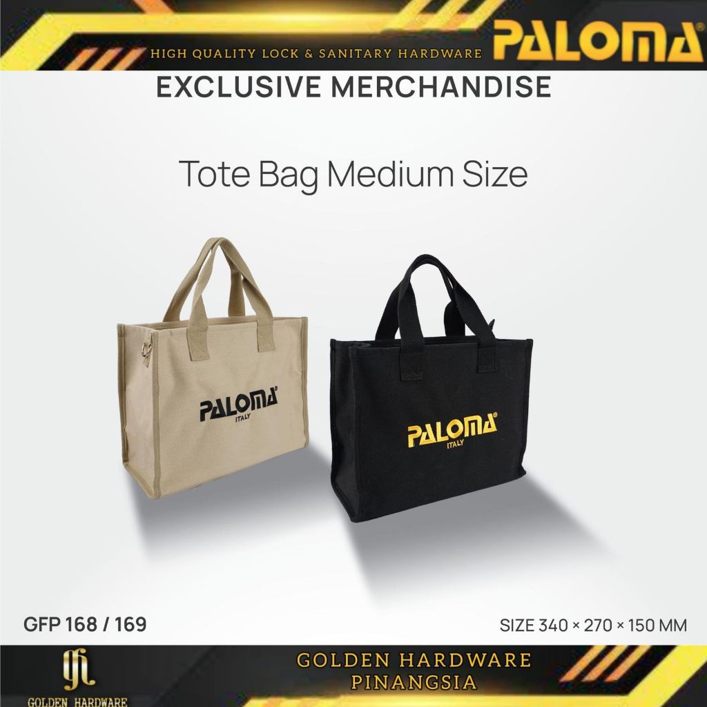 PALOMA Tote Bag Totebag Tas Jinjing Pria Wanita Unisex Casual Kasual Black Hitam Beige Cream Krem GF