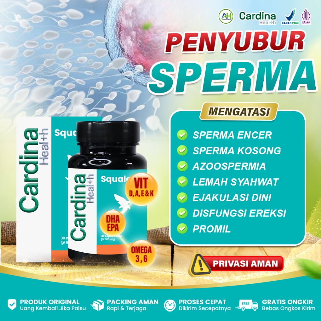 Obat Penyubur Sperma Pengental Sperma Atasi Sperma Encer Penambah Sperma Kosong - Cardina Squalene